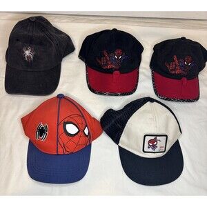 Lot of 5 Kids Spiderman Marvel Hats ****READ DESCRIPTION****